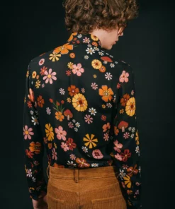 Multi Floral 70's Shirt -US Clothing Shop GMB04157