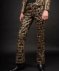 Leopard Sequin Flares -US Clothing Shop GMB05296