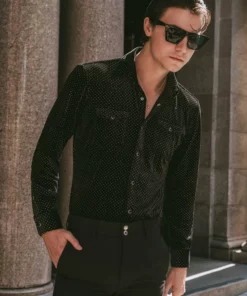 Black Wool Double Button Flare -US Clothing Shop GMB05631