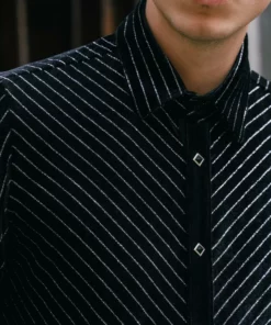 Black Velvet Silver Pin Stripe Shirt -US Clothing Shop GMB06398 c18417eb 1243 4dfe b76e 1e11c9922adf