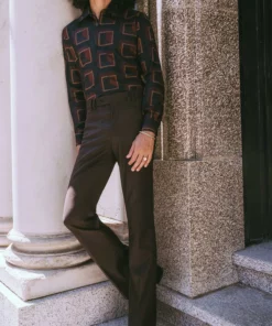 Black 70's Geometric Shirt -US Clothing Shop GMB06955copy