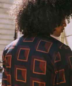 Black 70's Geometric Shirt -US Clothing Shop GMB07052