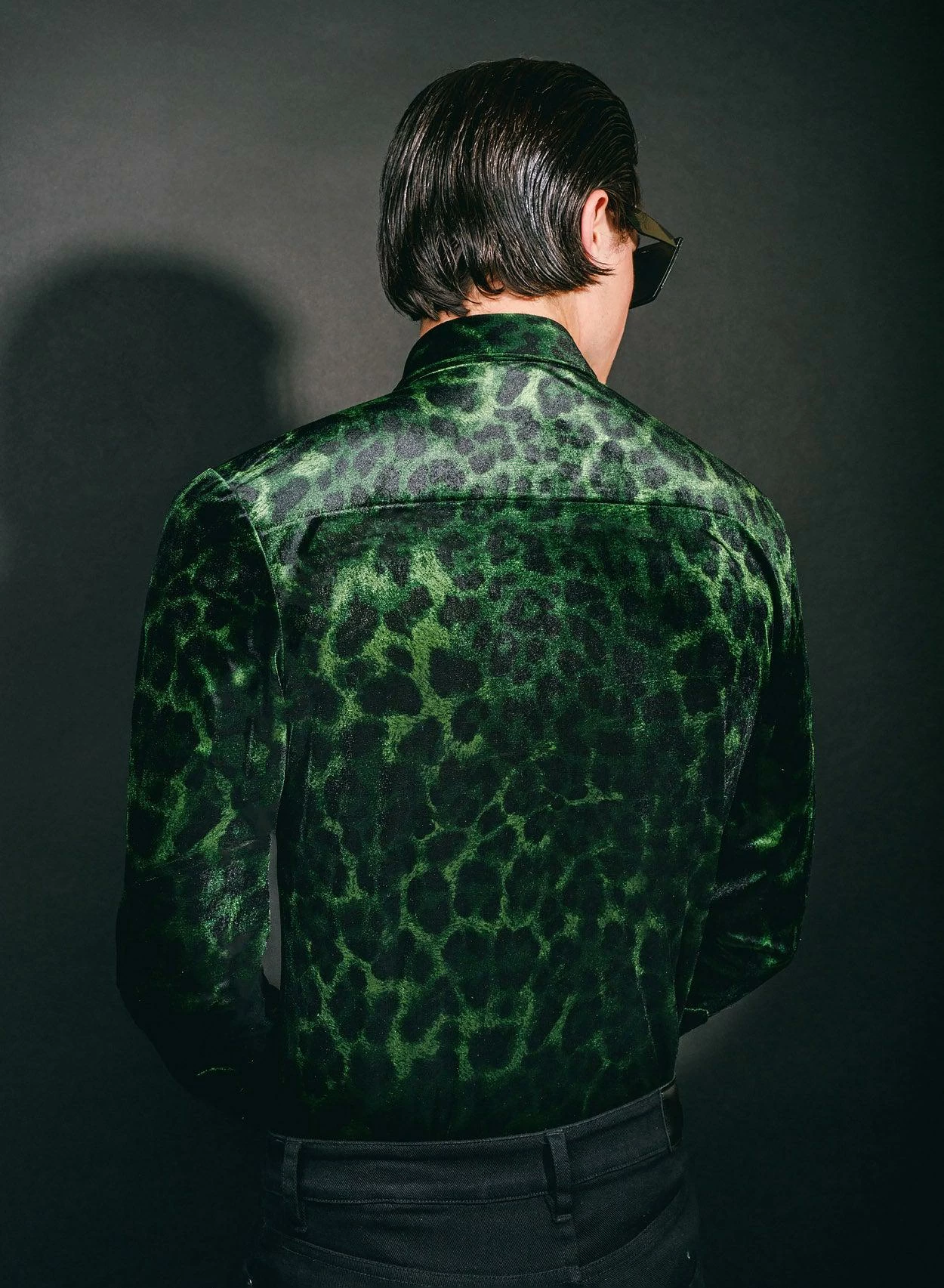 Green Leopard Velvet Shirt 5 Green Leopard Velvet Shirt - Image 5