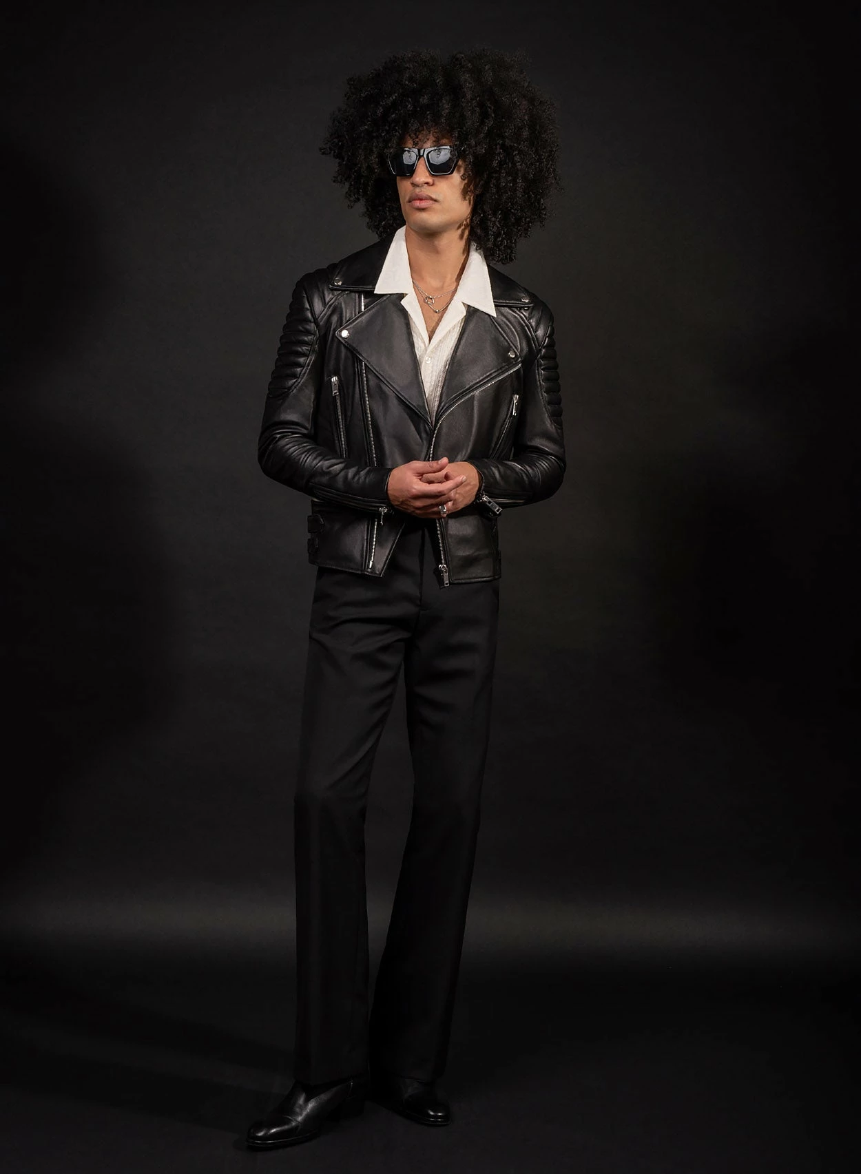 Black Leather Lucio Biker Jacket 5 Black Leather Lucio Biker Jacket - Image 5