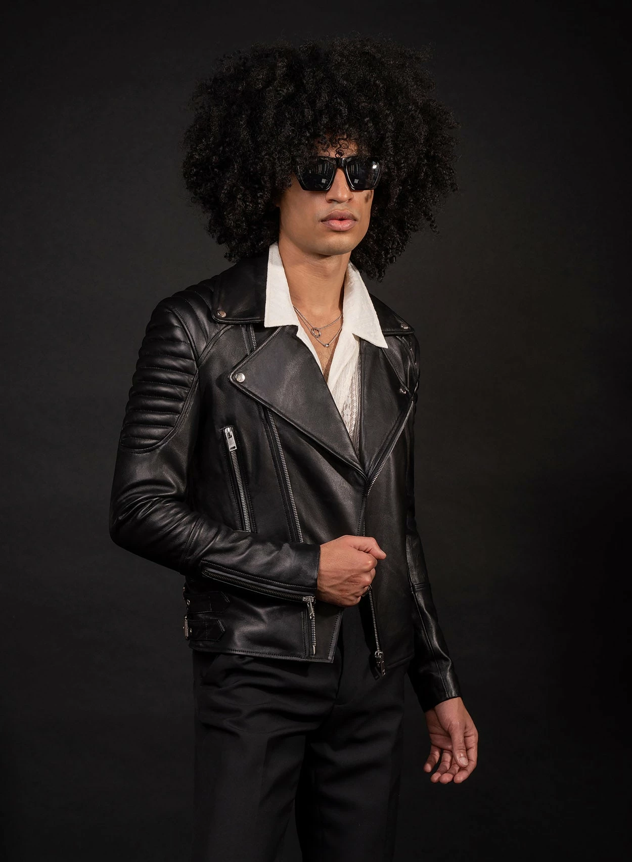 Black Leather Lucio Biker Jacket 6 Black Leather Lucio Biker Jacket - Image 6