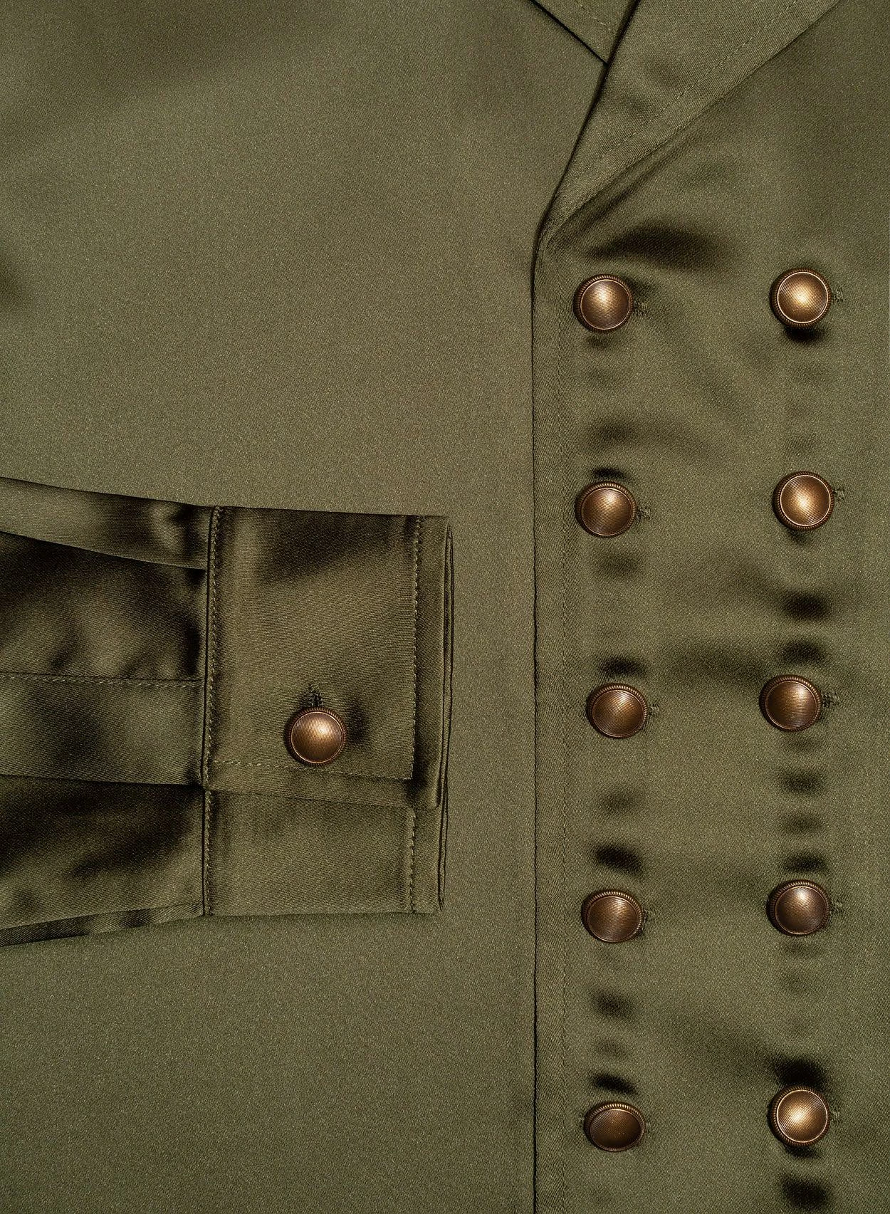 Green Double Breasted Satin Shirt 10 Green Double Breasted Satin Shirt - Image 10
