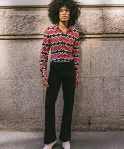 Black Cord 70's Flared Trousers