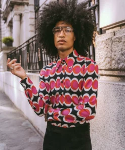 Pink 60's Geometric Shirt