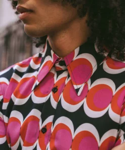 Pink 60's Geometric Shirt -US Clothing Shop GMB08263