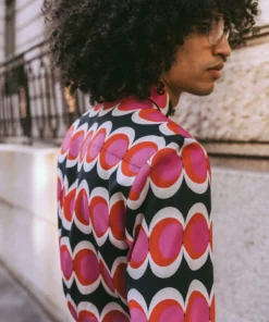 Pink 60's Geometric Shirt -US Clothing Shop GMB08271