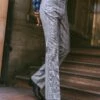 Prince Of Wales Check Wool Flared Trouser