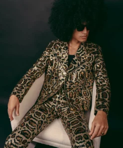 Leopard Sequin Biker Jacket -US Clothing Shop GMB08743