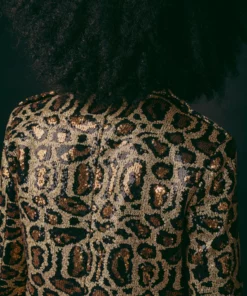 Leopard Sequin Biker Jacket -US Clothing Shop GMB08841