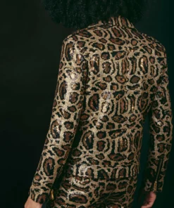 Leopard Sequin Biker Jacket -US Clothing Shop GMB08856