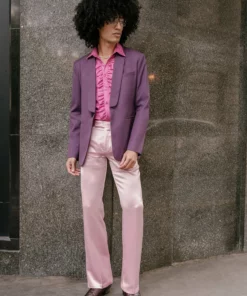 Purple Shawl Collar Suit Jacket