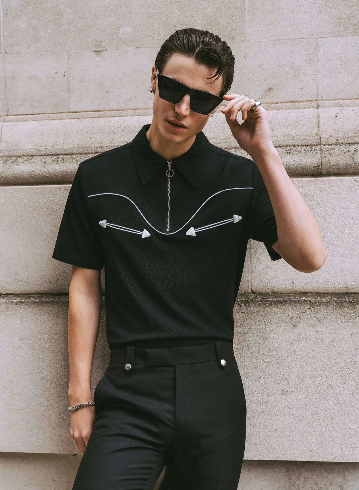 Black Western Polo 2 Black Western Polo - Image 2