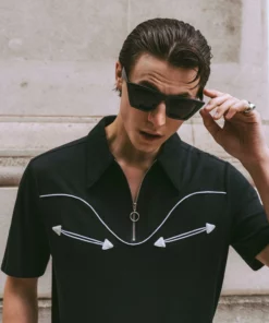 Black Western Polo 11 Black Western Polo -US Clothing Shop GMB09502