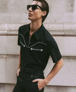 Black Western Polo 10 Black Western Polo -US Clothing Shop GMB09525