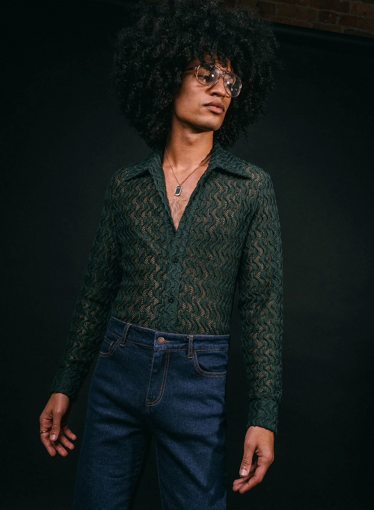 Dark Blue Denim Flare Jeans 3 Dark Blue Denim Flare Jeans - Image 3