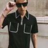 Black 70's Polo White Trim