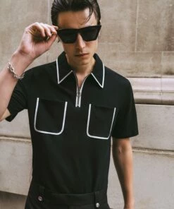 Black 70's Polo White Trim