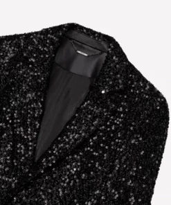 Black Sequin Blazer -US Clothing Shop GMB09828