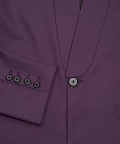 Purple Shawl Collar Suit Jacket -US Clothing Shop GMB09933