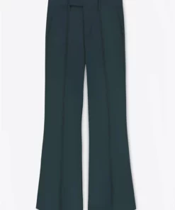 Dark Green Pin Tuck High Waisted Flared Trouser 8 Dark Green Pin Tuck High Waisted Flared Trouser -US Clothing Shop GreenFlareTrousers
