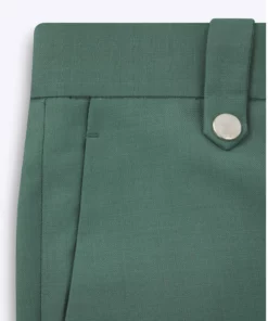 Light Green Wool Pin Belt Flare Trousers -US Clothing Shop PHIXMENS0043
