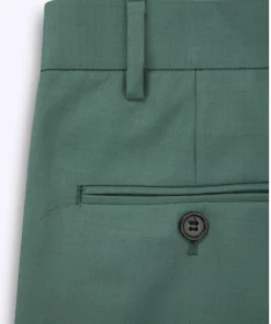 Light Green Wool Pin Belt Flare Trousers -US Clothing Shop PHIXMENS0045