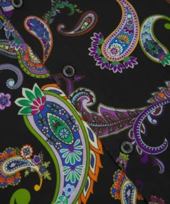 Black 60's Multi Paisley Print Viscose Shirt -US Clothing Shop PHIXMENS0240 scaled