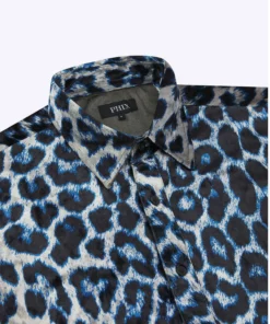 Blue Leopard Velvet Shirt 8 Blue Leopard Velvet Shirt -US Clothing Shop PHIXMENS0242