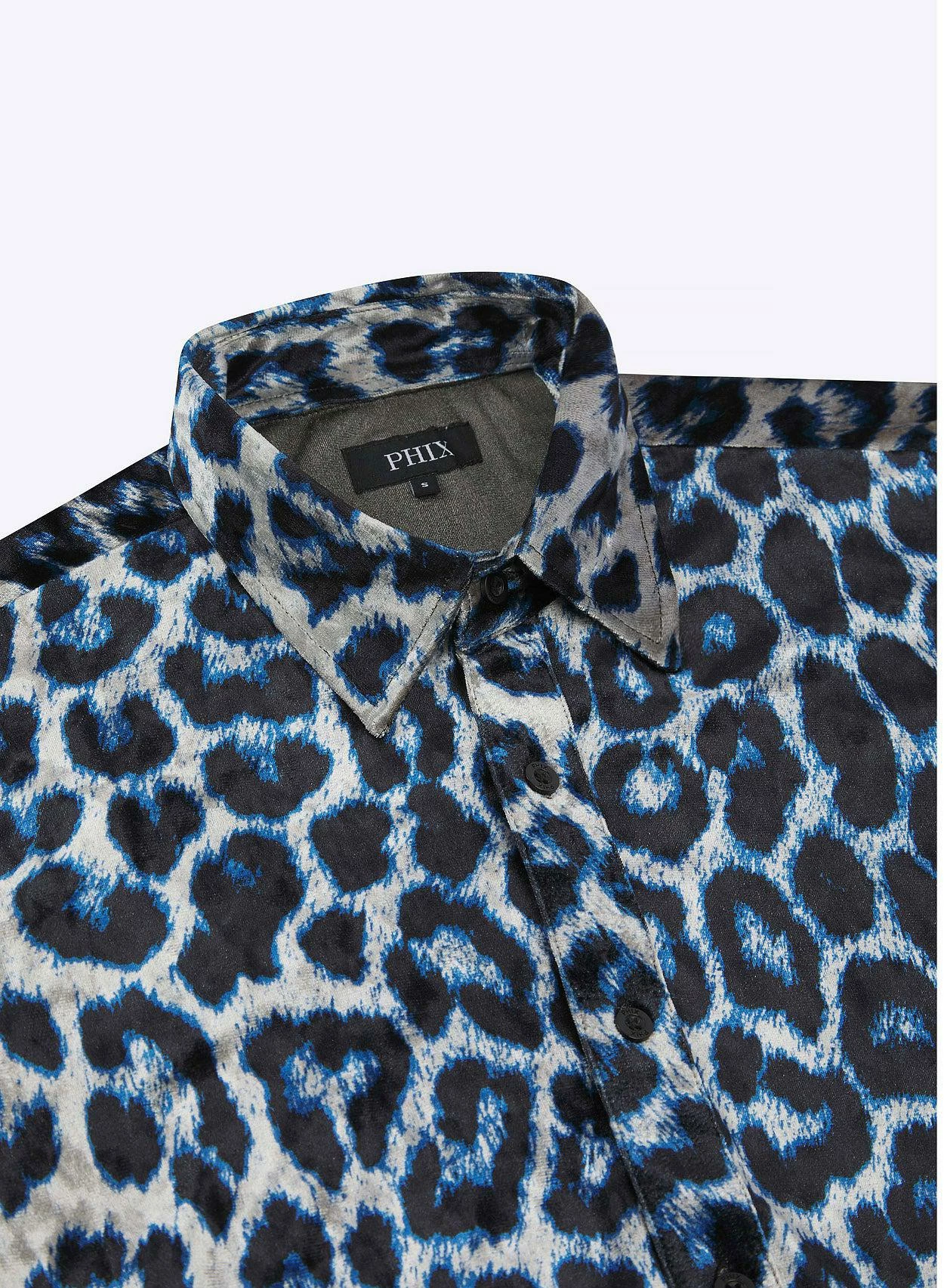 Blue Leopard Velvet Shirt 4 Blue Leopard Velvet Shirt - Image 4