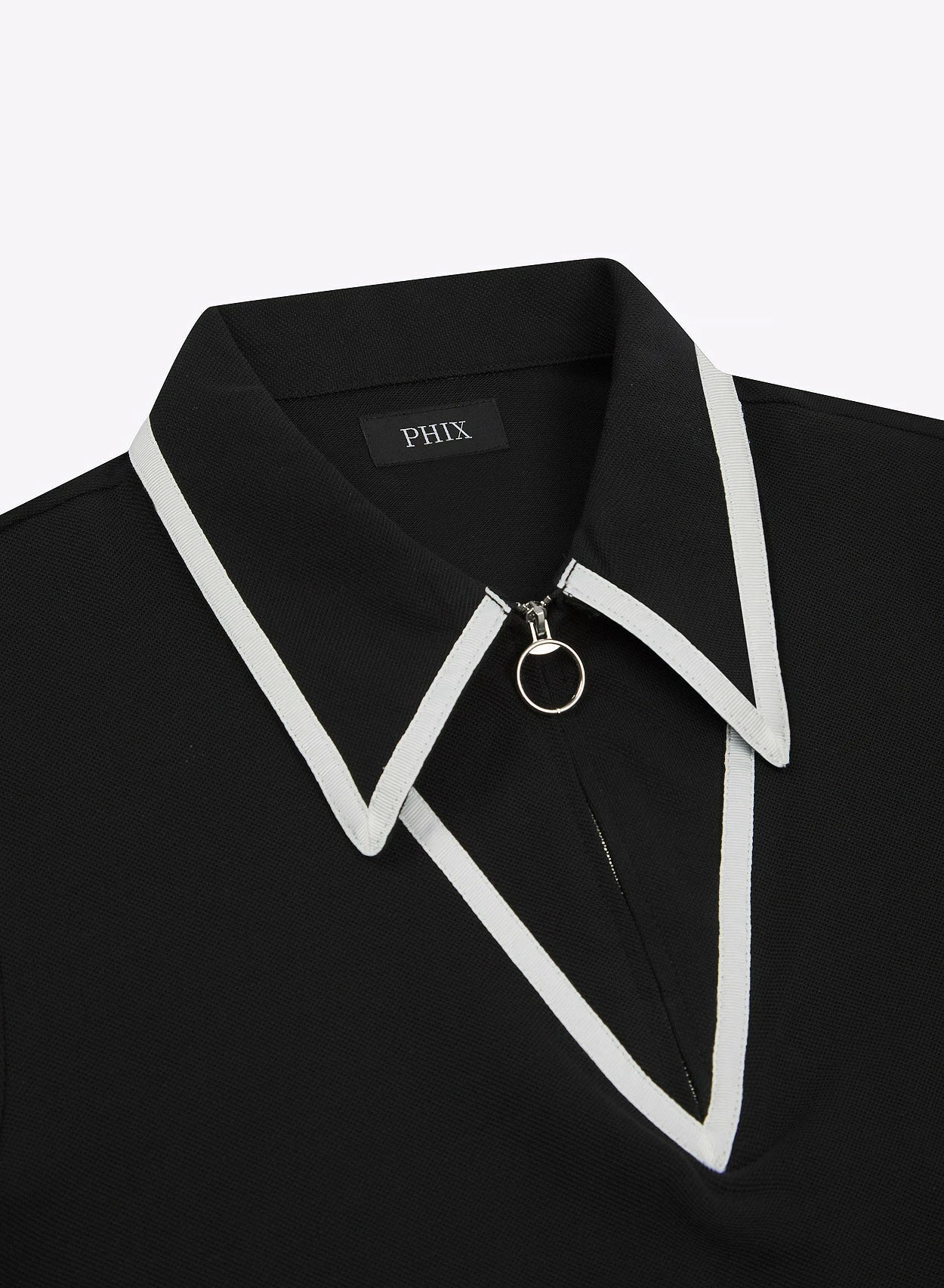 Black Carnaby Circle Zip Cotton Polo Shirt 6 Black Carnaby Circle Zip Cotton Polo Shirt - Image 6