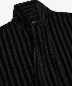 Velvet Stripe Tie Neck Shirt 12 Velvet Stripe Tie Neck Shirt -US Clothing Shop PHIXMENS0277