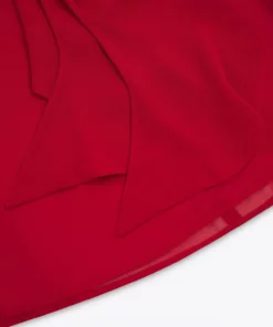 Red Chiffon Ruffle Collar Shirt -US Clothing Shop PHIXMENS0282