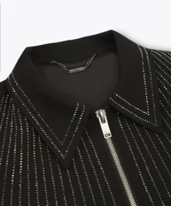 Black Embellished Sequin Jacket -US Clothing Shop PHIXMENS0543