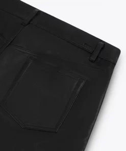 High Waisted Leather Flare Trousers -US Clothing Shop PHIXMENS0675