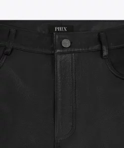 High Waisted Leather Flare Trousers -US Clothing Shop PHIXMENS0677