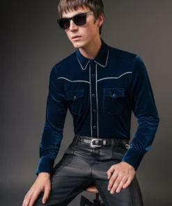 Teal Velvet Western Shirt