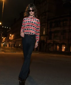 Pink Velvet 60's Geometric Shirt -US Clothing Shop QOA00601