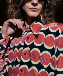Pink Velvet 60's Geometric Shirt -US Clothing Shop QOA00633
