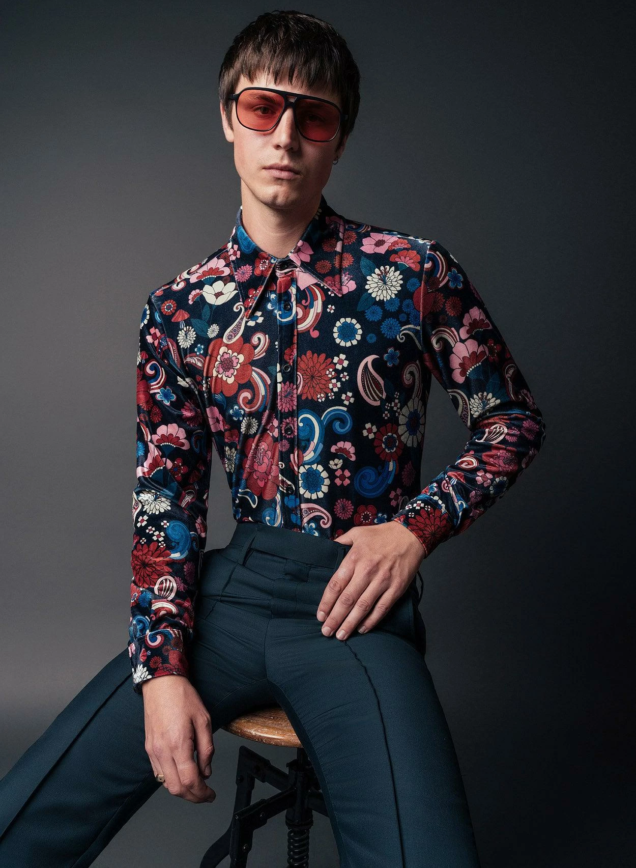 Paisley Psychedelic 60's Velvet Shirt 1 Paisley Psychedelic 60's Velvet Shirt