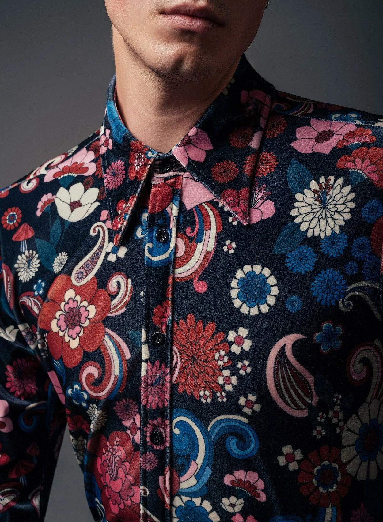 Paisley Psychedelic 60's Velvet Shirt 2 Paisley Psychedelic 60's Velvet Shirt - Image 2