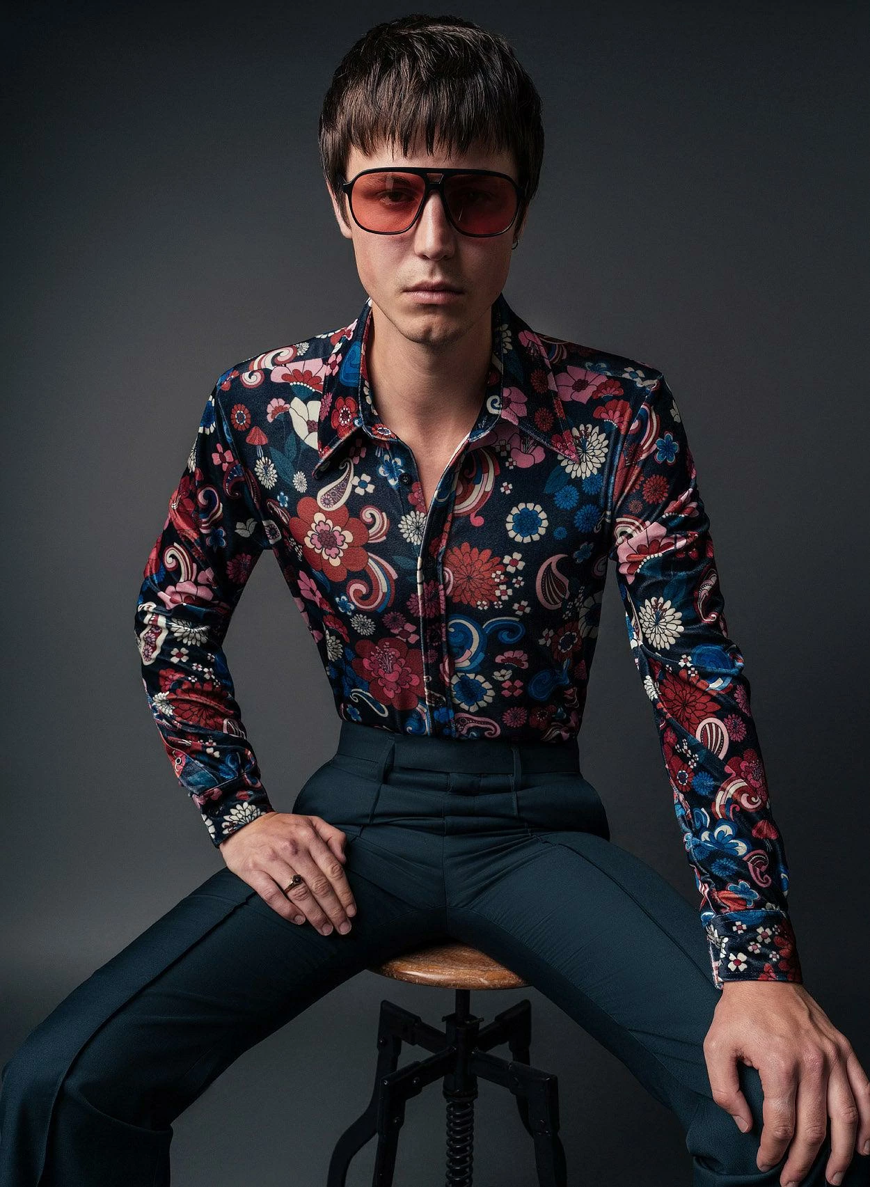 Paisley Psychedelic 60's Velvet Shirt 3 Paisley Psychedelic 60's Velvet Shirt - Image 3