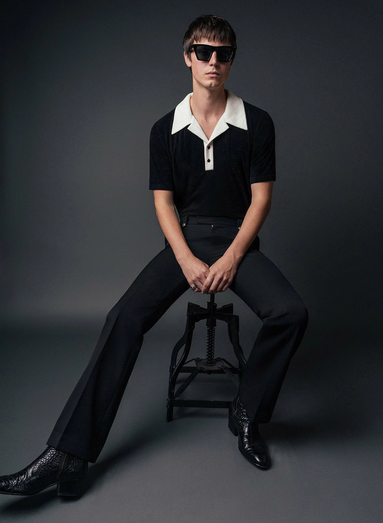 Terry Black 70's Cotton Short Sleeve Polo 2 Terry Black 70's Cotton Short Sleeve Polo - Image 2