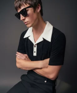 Terry Black 70's Cotton Short Sleeve Polo 6 Terry Black 70's Cotton Short Sleeve Polo -US Clothing Shop QOA01015