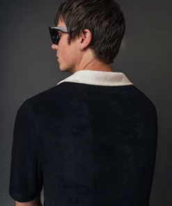 Terry Black 70's Cotton Short Sleeve Polo 7 Terry Black 70's Cotton Short Sleeve Polo -US Clothing Shop QOA01043