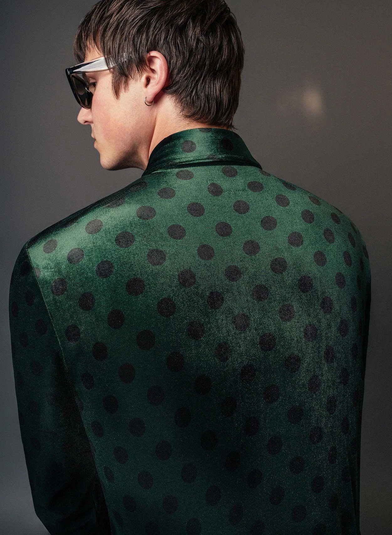 Green Polka Dot Velvet Shirt 5 Green Polka Dot Velvet Shirt - Image 5