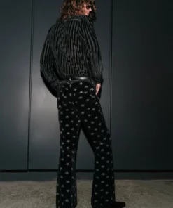Bolan Star Velvet Flare Trousers -US Clothing Shop QOA02441